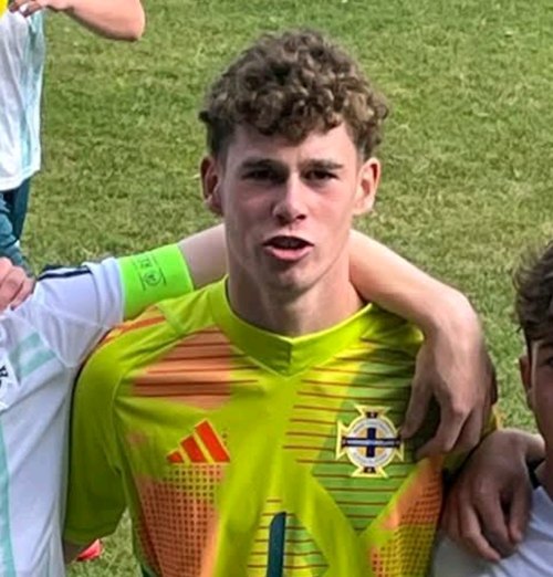 Matthew (Yr. 12) kept an impenetrable last line of defence for N.I. U16s team which won the Gary Speed Tournament, Wales.